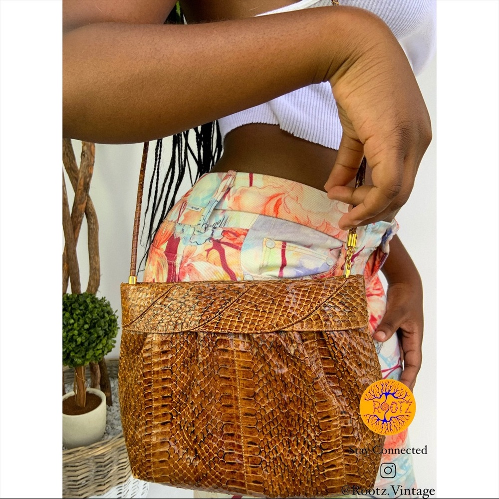 70’s Vintage Ferragamo Brown Snakeskin Bag